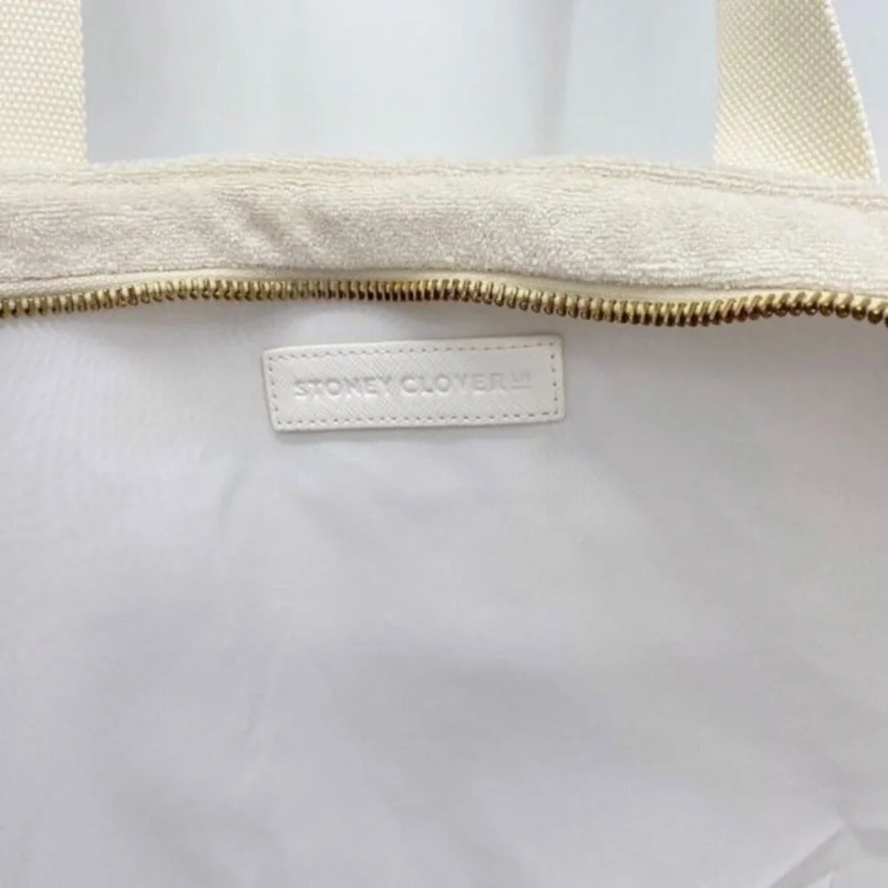 Stoney Clover Lane Terry Embroidered Hearts Zip Top Tote Bag